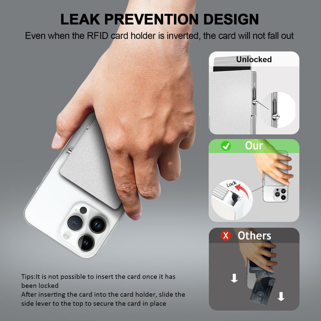 Cartera TOYFID RFID MagSafe iPhone - Tarjetero Magnético Aluminio con Soporte.