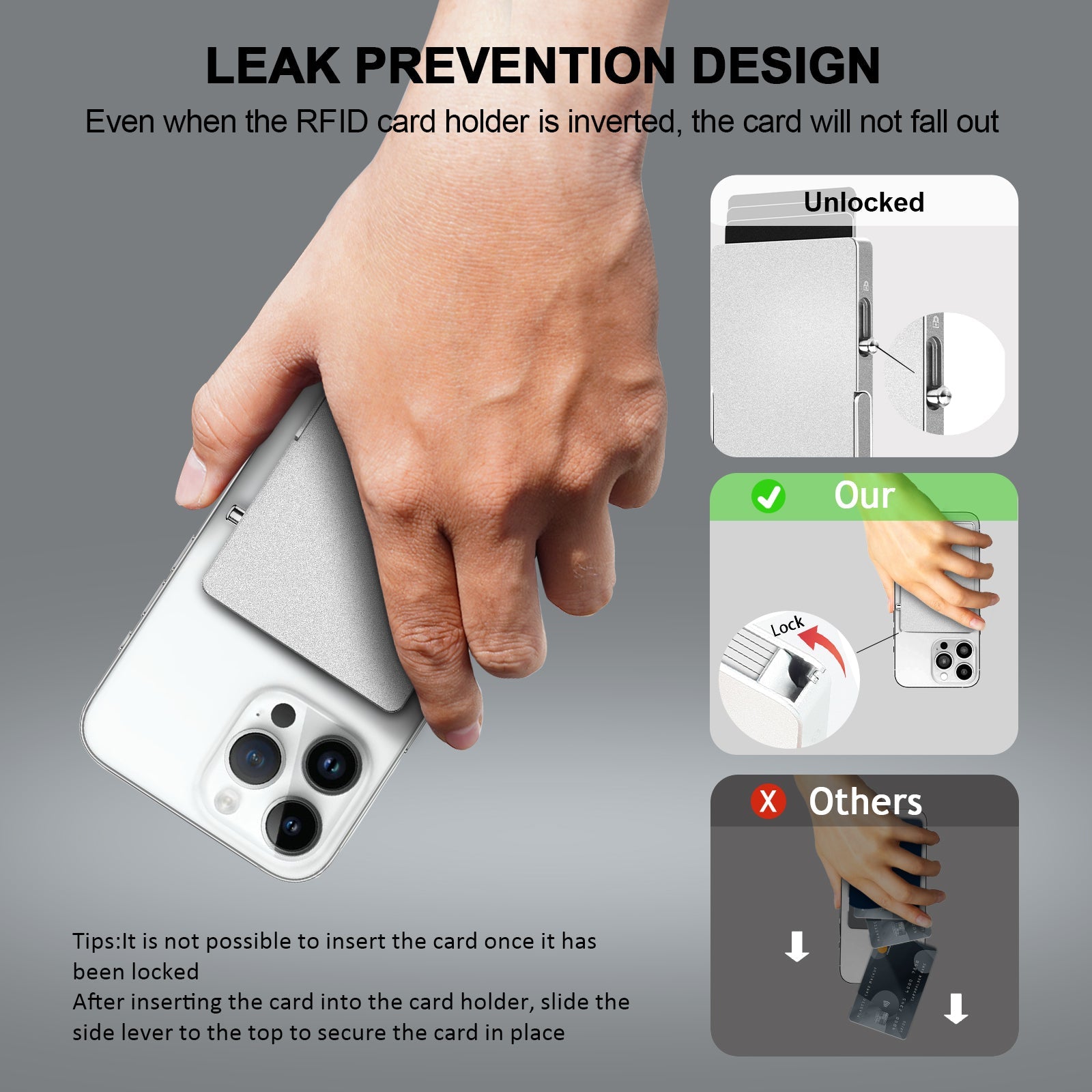 Cartera TOYFID RFID MagSafe iPhone - Tarjetero Magnético Aluminio con Soporte.